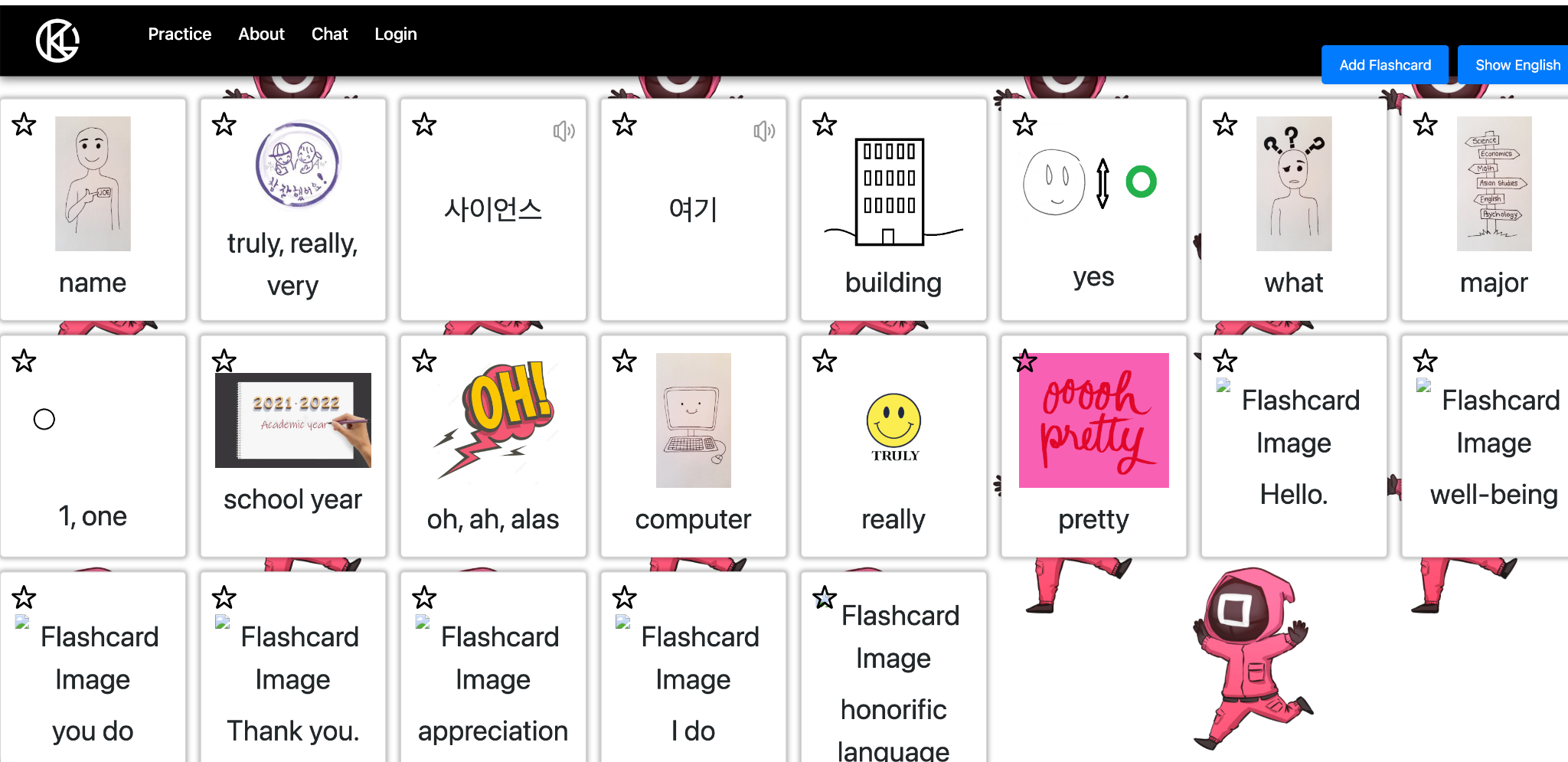 Original Flashcard Page