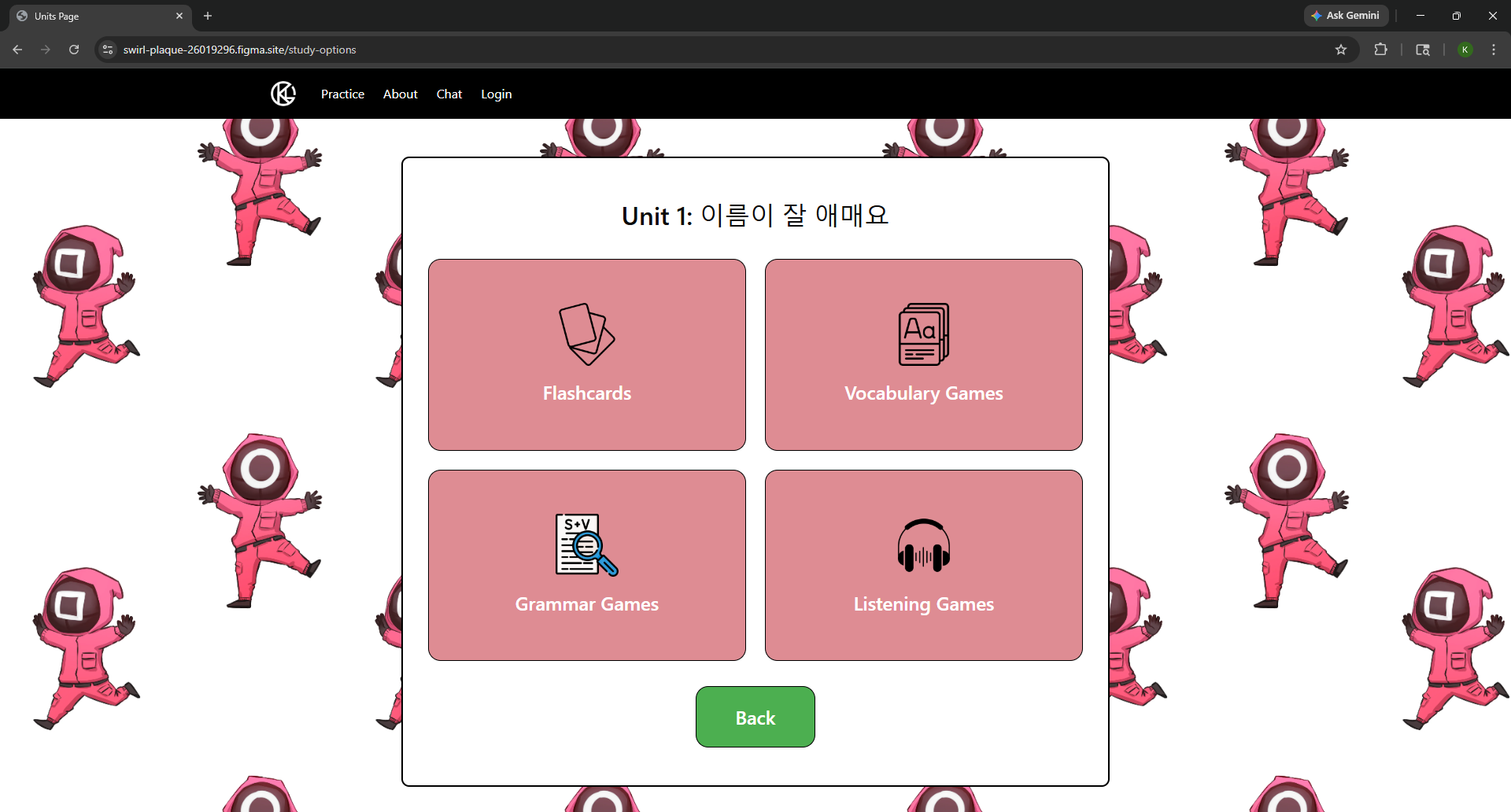Redesigned Study Options Page with Icons
